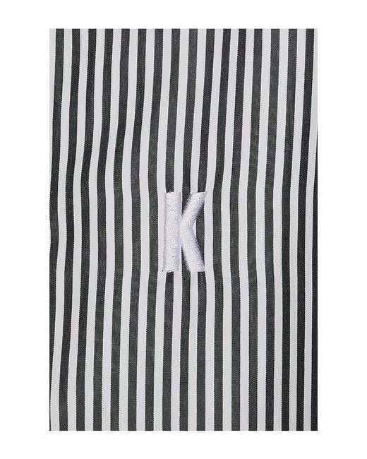 KROST Gray Embroidered Striped Shirt for men