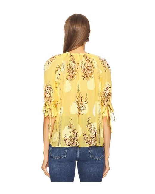Ulla Johnson Blue Pippa Short Sleeve Blouse