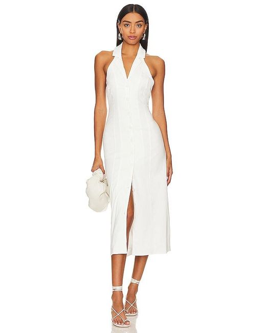 SNDY'S White X Revolve Button Down Midi Dress