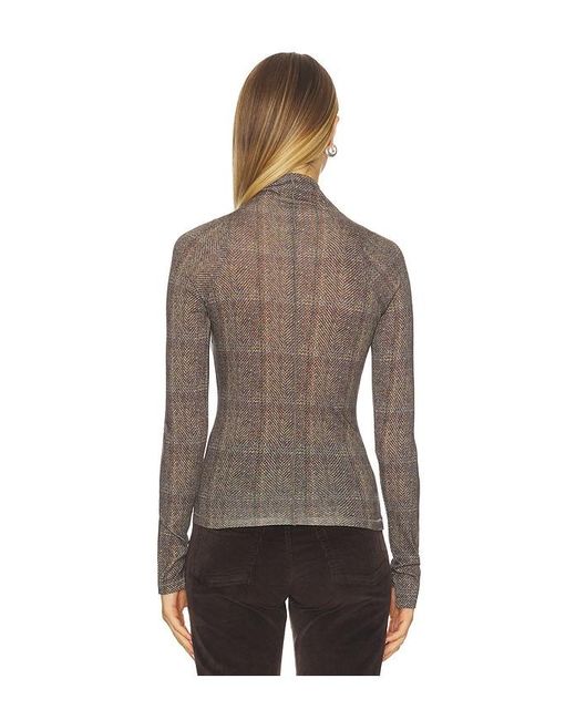 Rag & Bone Brown Shaw Paneled Turtleneck Tee