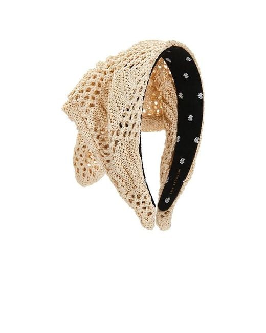 Lele Sadoughi White Jackie Crochet Raffia Handkerchief Headband