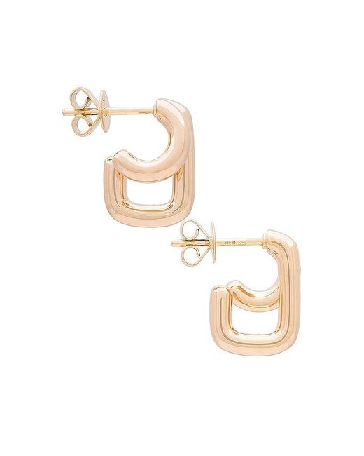 EF Collection White Double Gold Jumbo Huggie Earrings