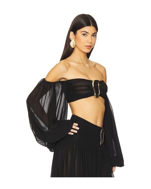 Michael Costello Black X Revolve Blair Crop Top