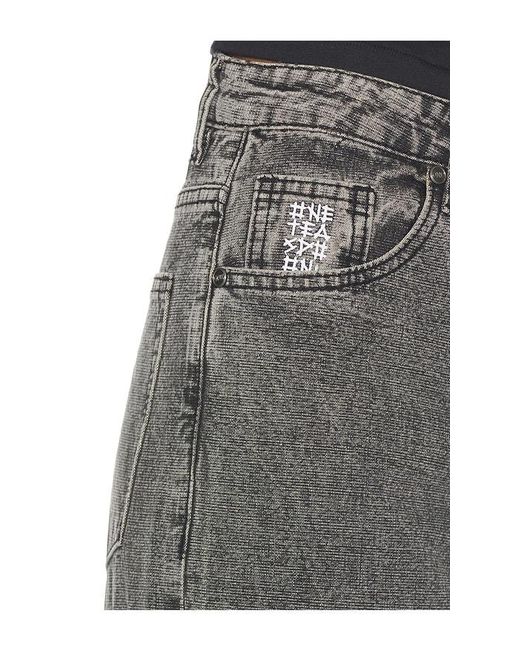 One Teaspoon Gray Jackson Mid Waist Wide Leg Jeans