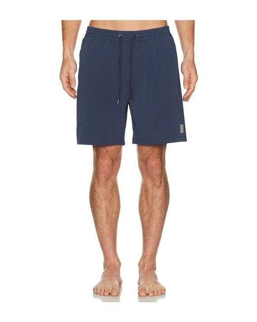 Marine Layer Blue 6 Stretch Swim Trunk for men