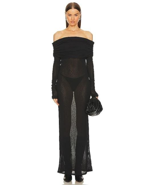 superdown Black Chantal Sheer Gown