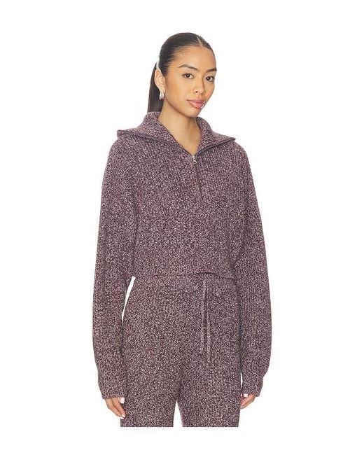 WellBeing + BeingWell Purple Dale Half Zip Sweater