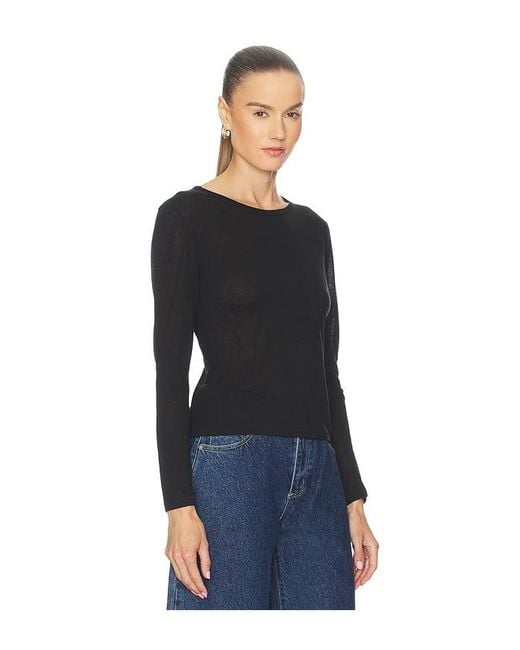 Anine Bing Blue Sylvie Long Sleeve Tee