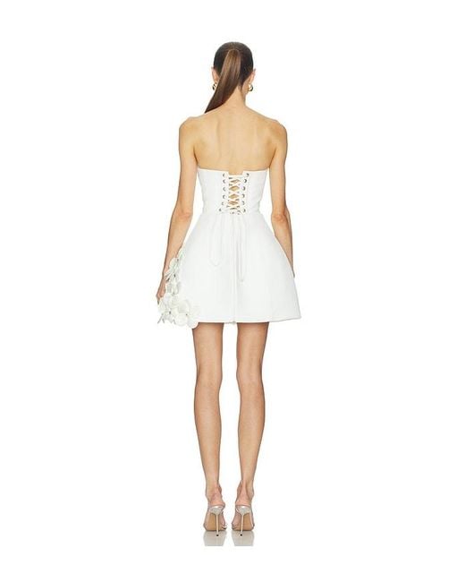 Bronx and Banco White Estelle Floral Strapless Mini Dress
