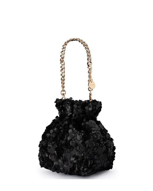 Olga Berg Black Mattie Sequin Pouch