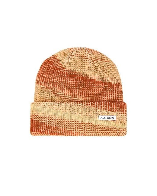Autumn Headwear Orange Cord Beanie for men