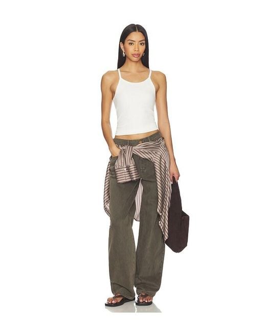 SLVRLAKE Denim White Fitted Rib Tank Top
