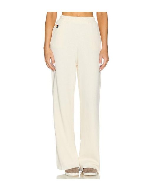 Aviator Nation White Wide Leg Pocket Sweatpants