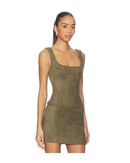 superdown Green Patsie Faux Suede Top