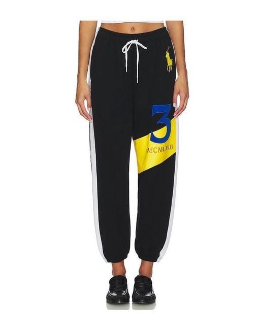 Polo Ralph Lauren Black X Revolve Graphic Fleece Jogger Sweatpant