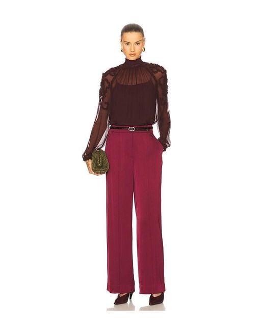 Jonathan Simkhai Red Kyra Wide Leg Pant