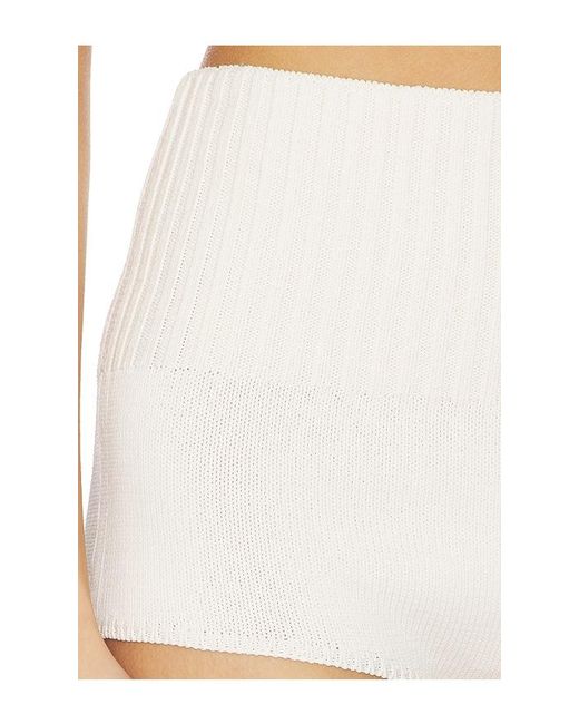 Lovers + Friends White Lanney Knit Mini Short