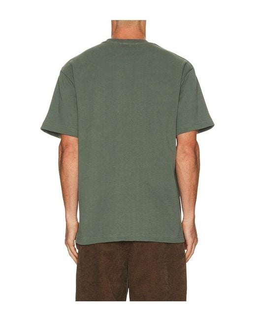 Pas Une Marque Green Hand Stitched Embroidery Ceci Tee for men