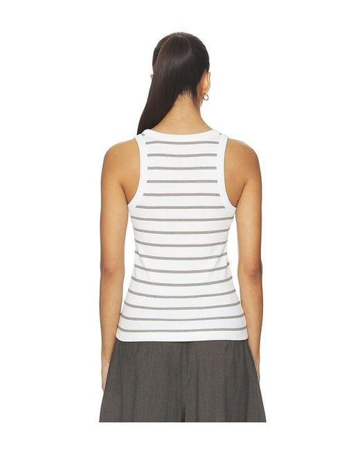 Vince White Stripe Scoop Neck Tank