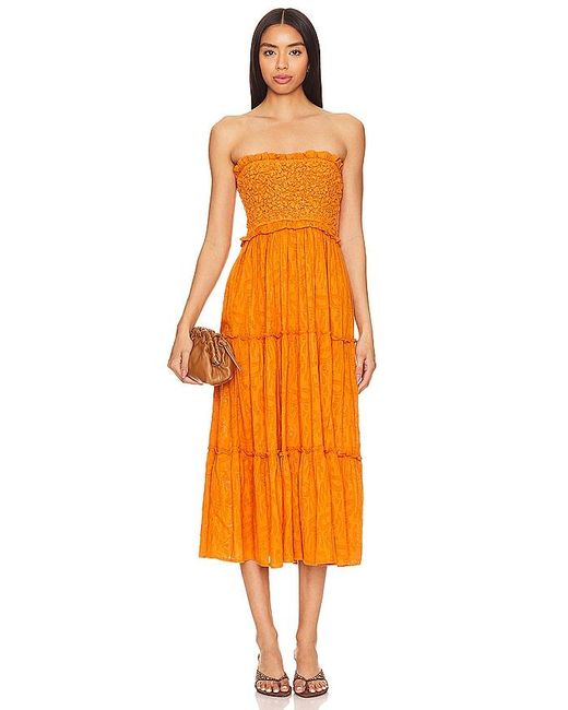 Cleobella Orange Allegra Midi Dress