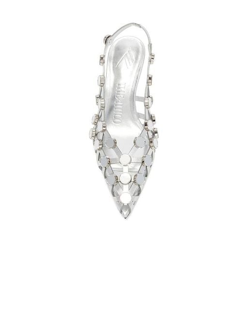 The Attico White Grid 50Mm Slingback