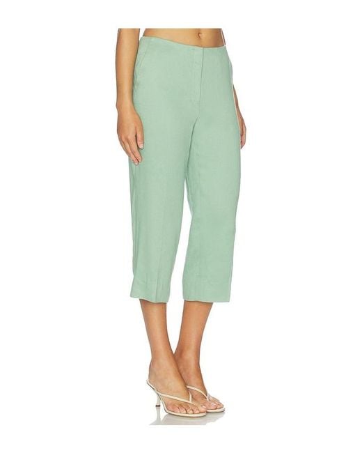 Theory Green Capri Linen Viscose Pants