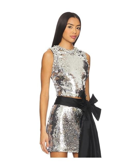 PATBO Black Moonlight Sequin Top