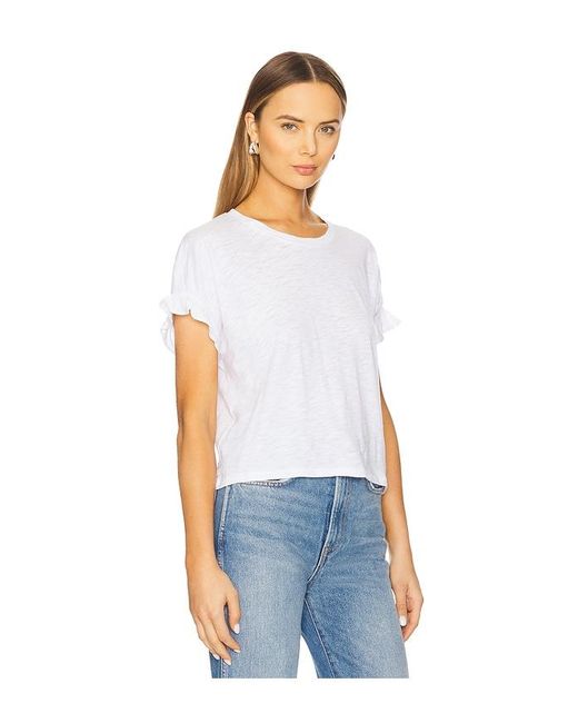 Goldie Mini Ruffle Top White