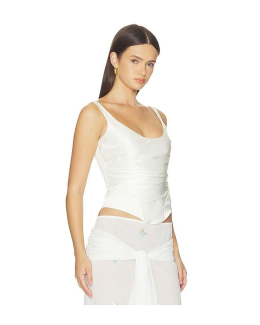 Anna October White Florance Milky Corset With Draped Bust