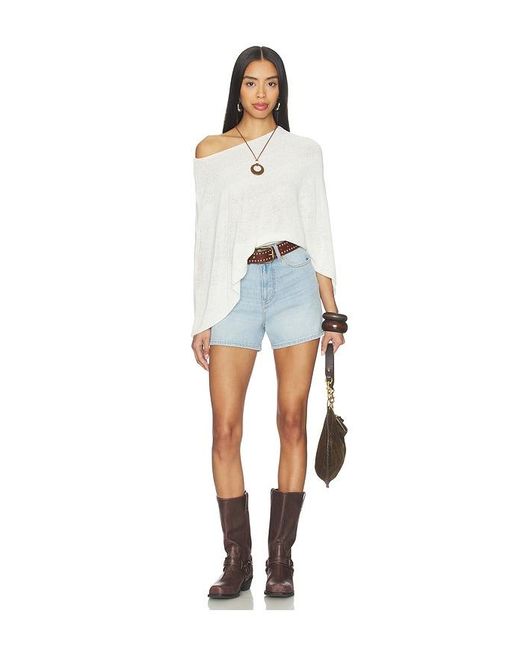 SNDY'S White Misty Knit Poncho