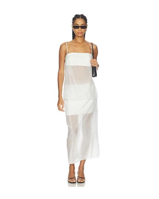 Sans Faff White Cove Silk Skirt