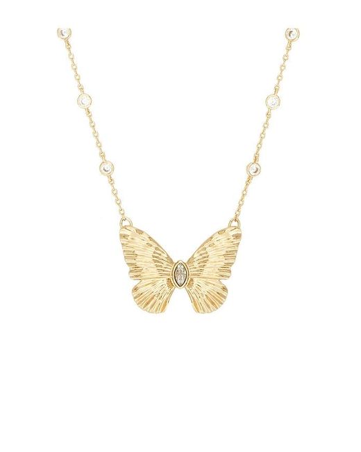 Ettika White Fluttering Glow Pendant Necklace