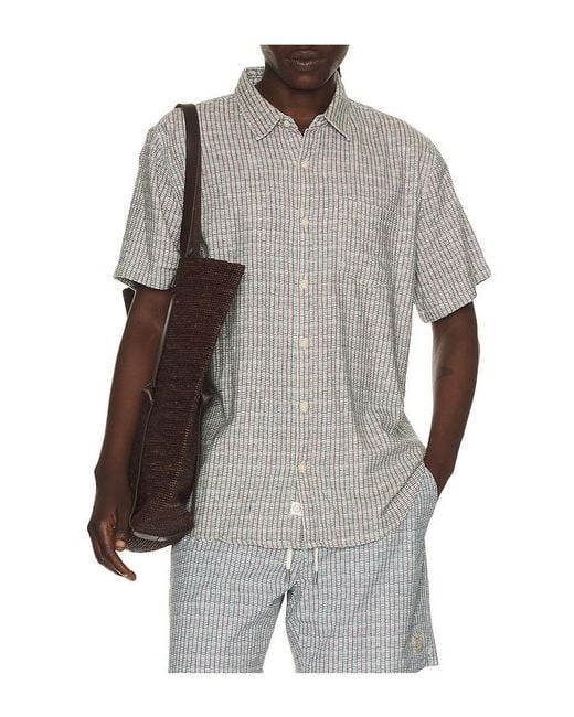 Marine Layer Brown Classic Stretch Selvage Shirt for men