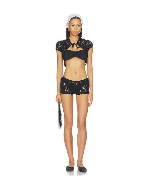 Frankie's Bikinis Black X Devon Lee Carlson Pinky Promise Cotton Short