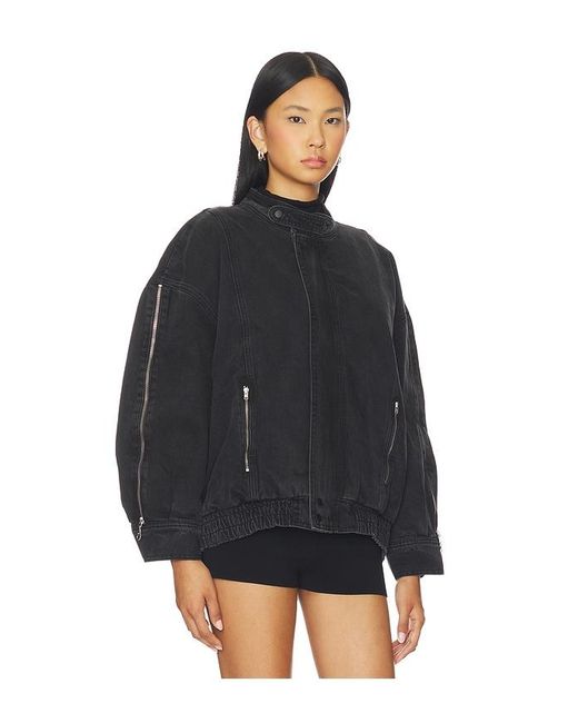 seventy + mochi Black Oversized Juno Zip Jacket