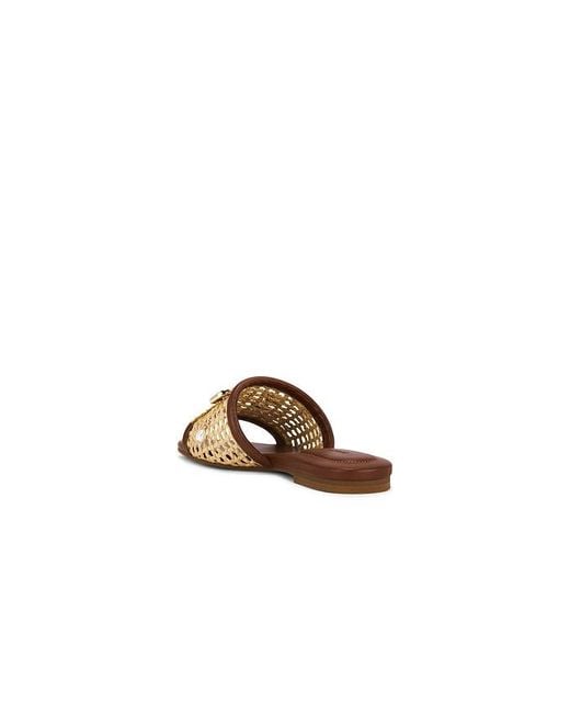 Jonathan Simkhai Metallic Caspian Raffia Netted Flat Sandal