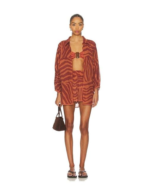 ViX Red Mori Long Sleeve Blouse