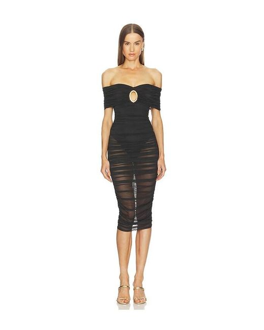Michael Costello Black X Revolve Umanzor Midi Dress