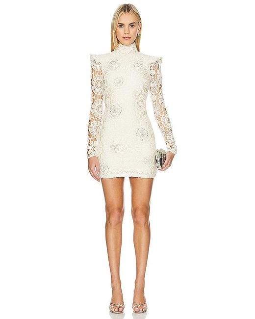 Minivestido Beaded En Color Ivory Talla En PATBO de color Natural