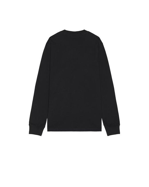 WAO Black The Long Sleeve Pocket Tee for men