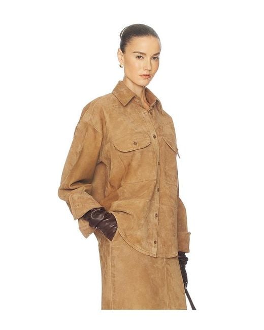 Helsa Natural Suede Overshirt