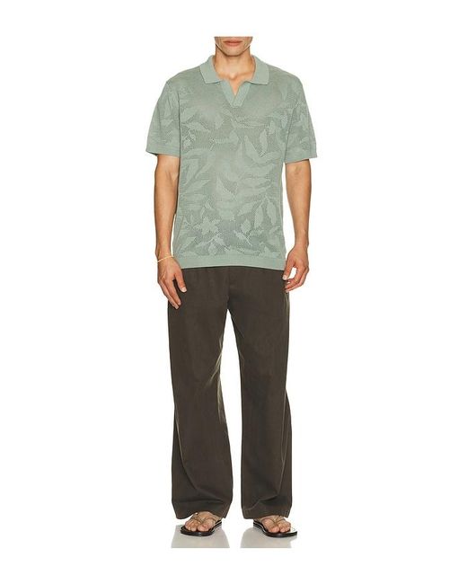 Vintage Summer Green Sweater Knit Polo for men