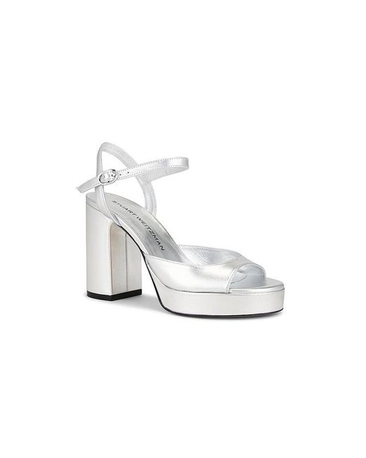 Stuart Weitzman White Dayna Ii Platform Sandal