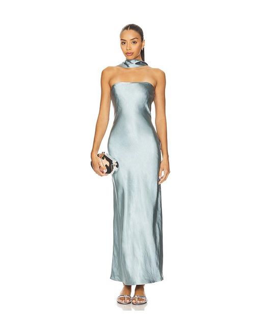 SNDY'S White X Revolve Angelina Neck Tie Maxi Dress