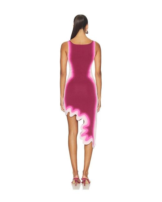 Ph5 Red Aster Reversible Wavy Dress