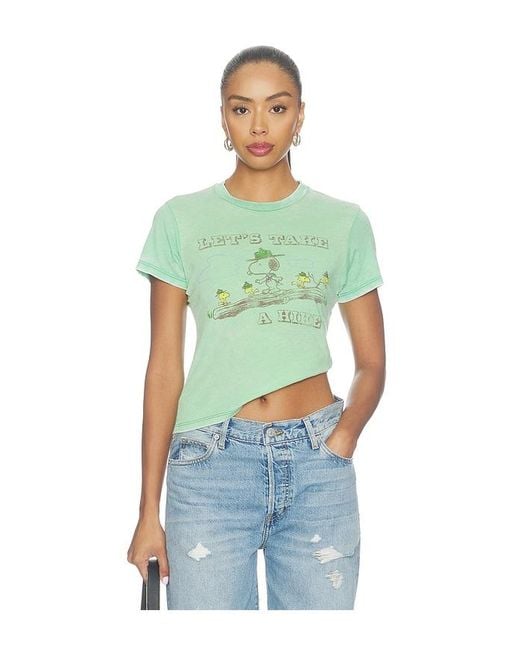 Daydreamer Green Peanuts Take A Hike Burnout Vintage Tee
