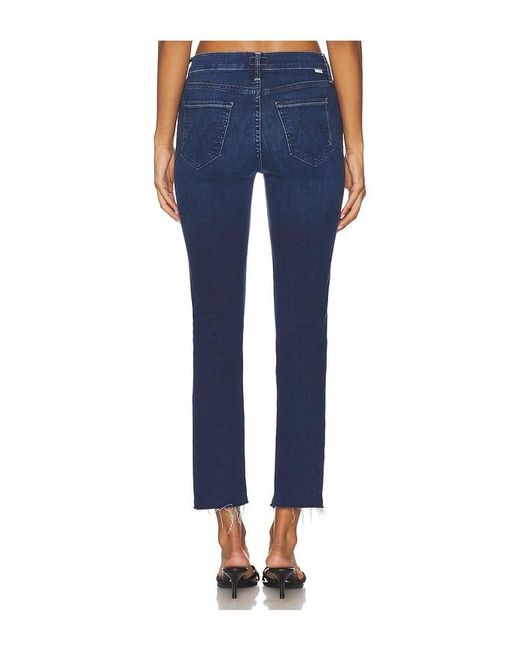 Mother Blue The Mid Rise Dazzler Ankle Fray Jeans