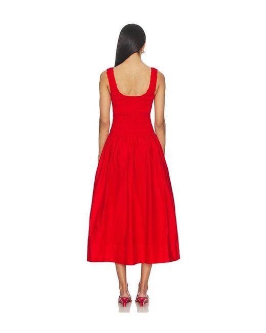 Pistola Red Alessia Smoked Drop Waist Dress