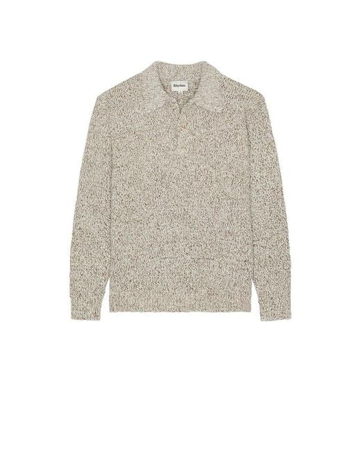 Rhythm White Kinetic Collared Knit Sweater for men