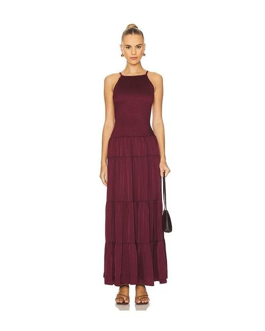 WeWoreWhat Red Smocked Drop Waist Maxi Dress